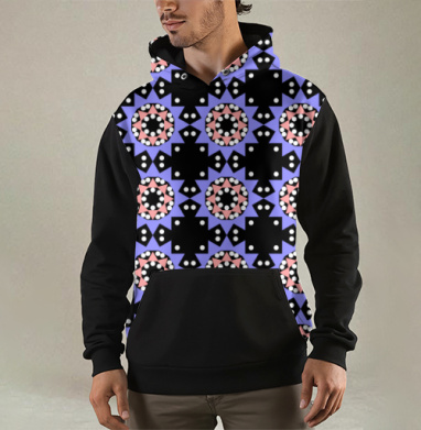 Lavender abstract pattern with stars / Абстрактный лавандовый паттерн в современном стиле, Толстовка мужская Regular 3D