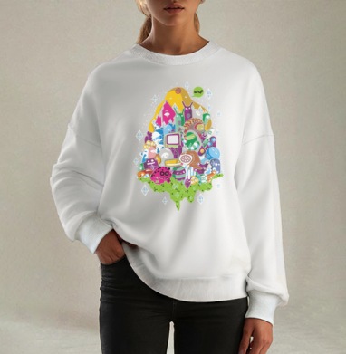 Почему, Свитшот оверсайз белый женский