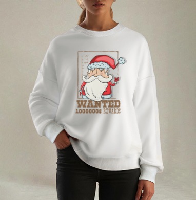 Santa wanted, Свитшот оверсайз белый женский