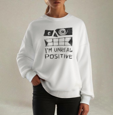 Unreal positive, Свитшот оверсайз белый женский