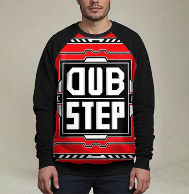 Красный Черный Белый Даб Степ Музыка Dub Step Music, Свитшот мужской 3D / хлопок
