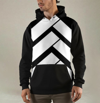 Черно белые геометрические стрелы динамичный минимализм, Толстовка мужская Regular 3D