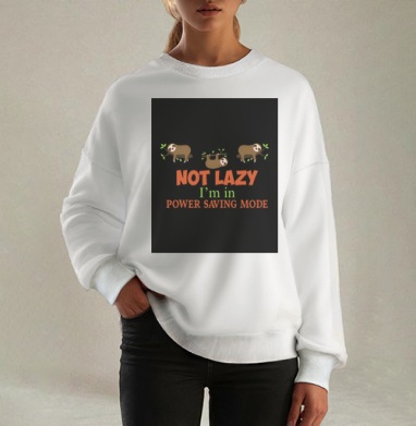 Мультяшные Ленивцы в режиме экономии энергии, Свитшот оверсайз белый женский