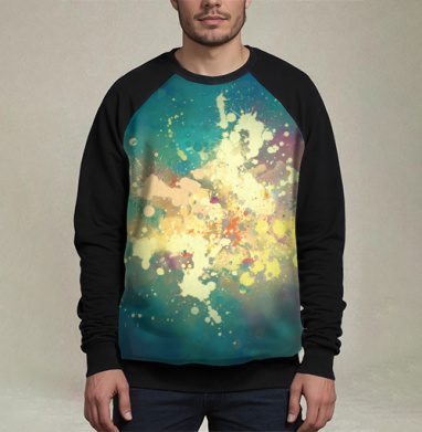 Splash watercolor / Акварельные брызги, Свитшот мужской 3D / хлопок