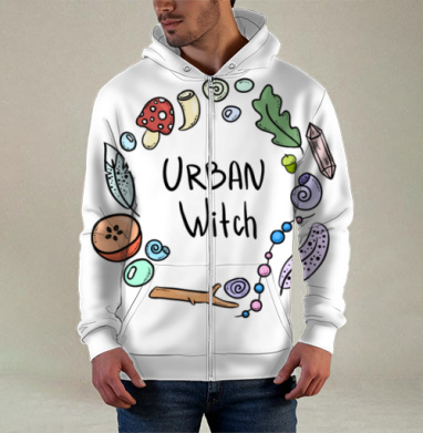 Urban Witch / Городская ведьма, Толстовка мужская на молнии 3Д полная запечатка