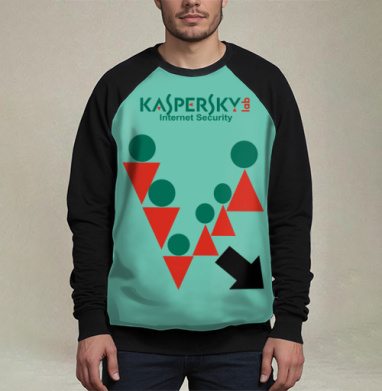 Логотип Kaspersky Lab Internet Security с геометрией, Свитшот мужской 3D / хлопок