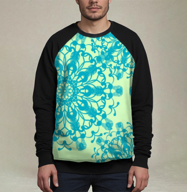 Мандала с морскими мотивами в стиле орнамента, Свитшот мужской 3D / хлопок