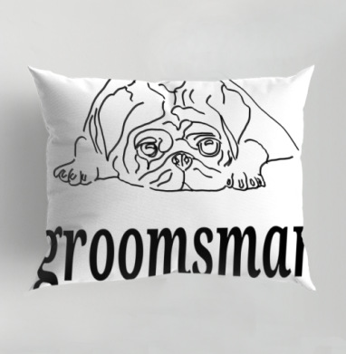 Ироничная собака усталый дружок жениха groomsman, Подушка декоративная 50х70 см