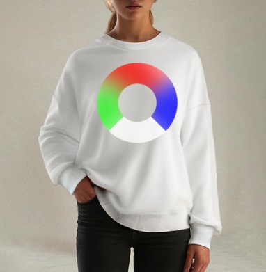 SS RGB / СС RGB, Свитшот оверсайз белый женский