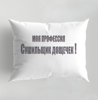 Моя профессия Сушильщик дощечек на сером фоне, Подушка декоративная 50х70 см