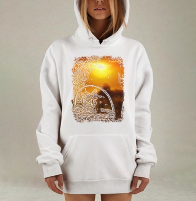 Котёнок в корзинке уютный винтаж бордовый бежевый, Hoodie Mjhigh Dig, оверсайз, утепленная