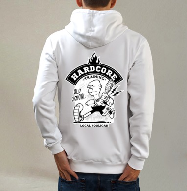 Хардкор тренинг персонаж с битой в движении local hooligan - Магазин футболок oliverclub - Дизайнерские принты