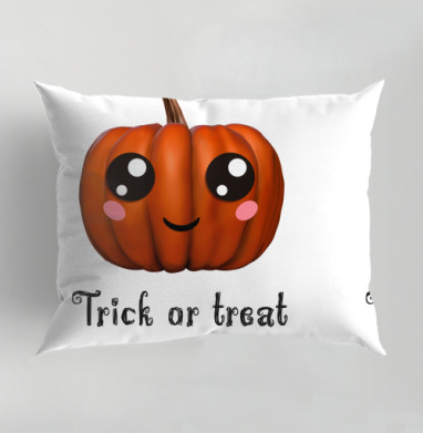 Веселая тыква для праздника Хэллоуина Trick or treat, Подушка декоративная 50х70 см