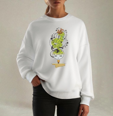 Сюрреалистичный арт: ментальное пространство человека, Свитшот оверсайз белый женский