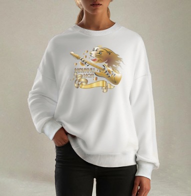 Мяукни Моя Киска, Свитшот оверсайз белый женский