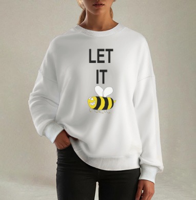 Юмористичный принт LET IT BEE с озорной пчелой - Магазин футболок limason - Дизайнерские принты