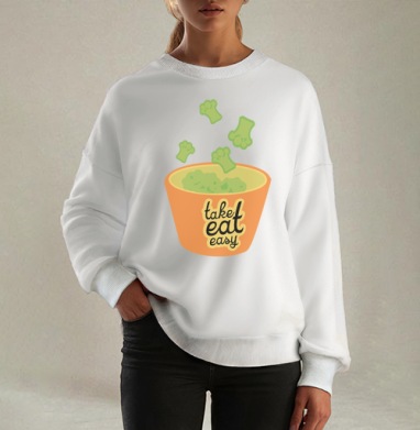 take eat easy 3 / Ешь легко 3, Свитшот оверсайз белый женский