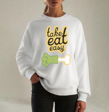 take eat easy 4 / Ешь легко 4, Свитшот оверсайз белый женский