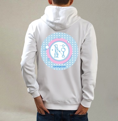 VARENYE T-SHIRT LETTER N / ФУТБОЛКА С БУКВОЙ N, Толстовка на молнии, печать на спине. муж. белая v3 320гр