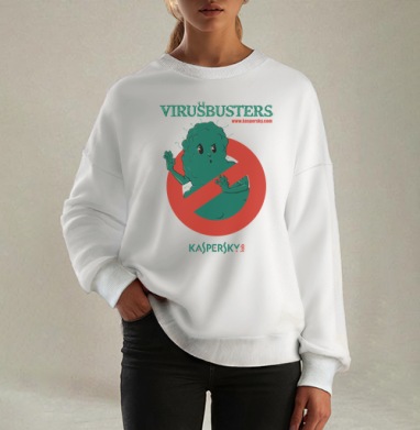virusbusters / Охотники за вирусами, Свитшот оверсайз белый женский