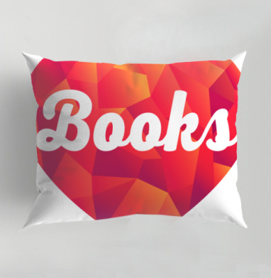 Любовь к книгам яркое сердце теплое вдохновение, Подушка декоративная 50х70 см