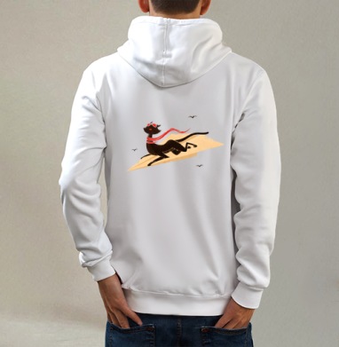 Кисалёт, Толстовка на молнии, печать на спине. муж. белая v3 320гр