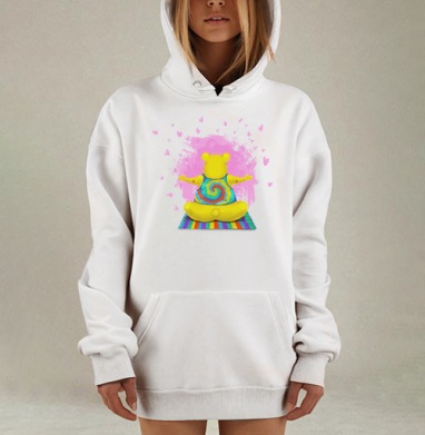 Осознанный медведь, Hoodie Mjhigh Dig, оверсайз, утепленная