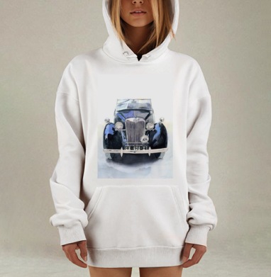 Черный ретро автомобиль, Hoodie Mjhigh Dig, оверсайз, утепленная