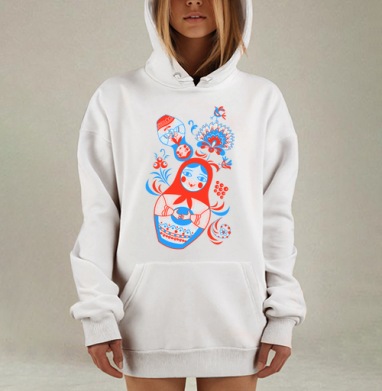 Весёлые матрёшки, Hoodie Mjhigh Dig, оверсайз, утепленная