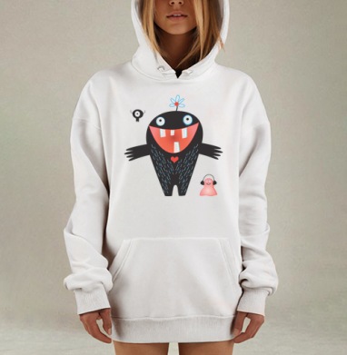 Монстр улыбка, Hoodie Mjhigh Dig, оверсайз, утепленная