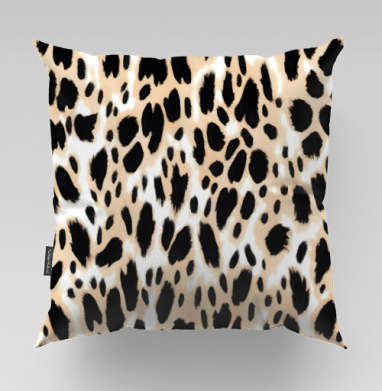 Beige leopard / Стильный леопардовый узор в бежевых тонах для декора интерьера, Подушка велюр плюшевая 45х45