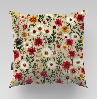 Vintage Wildflower Meadow Garden Pattern / Винтажный луг садовый полевые цветы - Уютные принты, Подушки