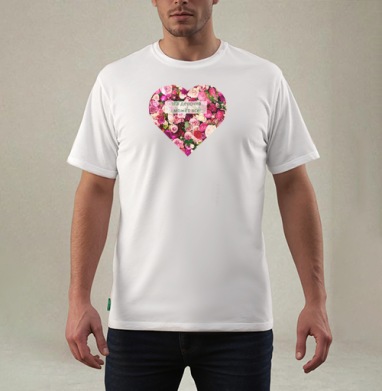 Beautiful Heart of Roses / Красивое сердце роз эта девочка может все, Футболка мужская REGULAR белая