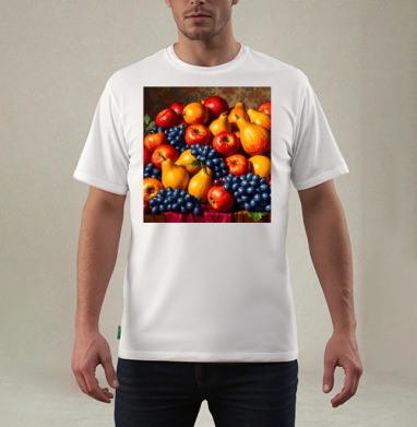 Спелые яблоки груши Натюрморт Still Life натюрморт для кухни подарок, Футболка мужская REGULAR белая