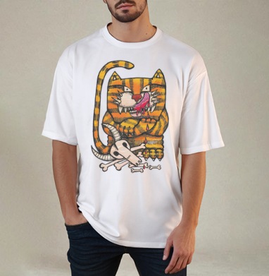 Badass Striped Cat / Дерзкий полосатый кот триумф инстинкта кошачьих - #футболки #майки #свитшоты #сумки #наклейки #постеры #подарки #радость