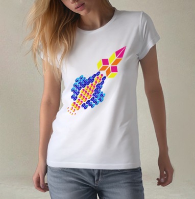 Simply rocket (Ракета), Футболка женская белая 180гр