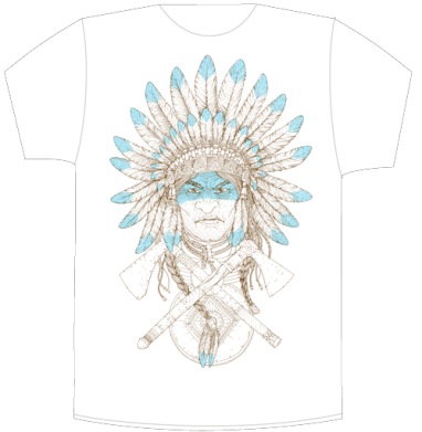 Native American Chief / Индейский вождь в перьях символ силы и достоинства - Своя футболка белая A6 (10 x 15 см), страница 7