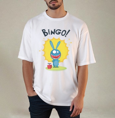 Bingo, Футболка / Мужчинам / Оверсайз / Белая / C принтом