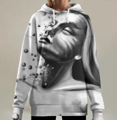 Женщина Очищение Воды Исчезновение души, Hoodie Long Oversize 3D