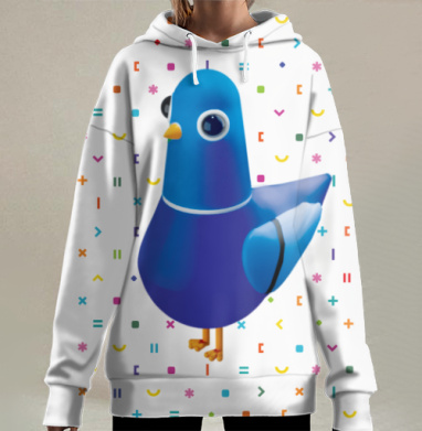 Голубь Василий, Hoodie Long Oversize 3D