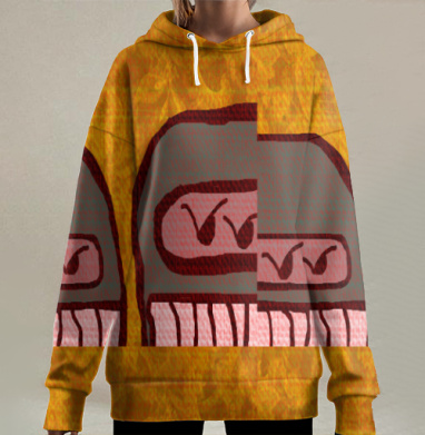 Антропоморфные щетки борьба конфликт эмоций, Hoodie Long Oversize 3D