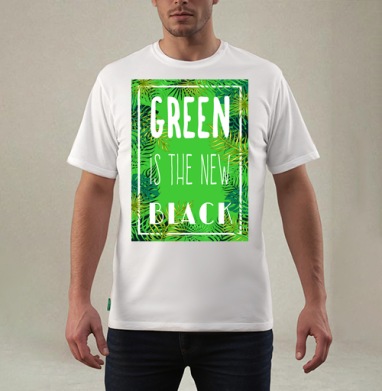 Green is the new black / Зелёный - это новый чёрный, Футболка мужская REGULAR белая