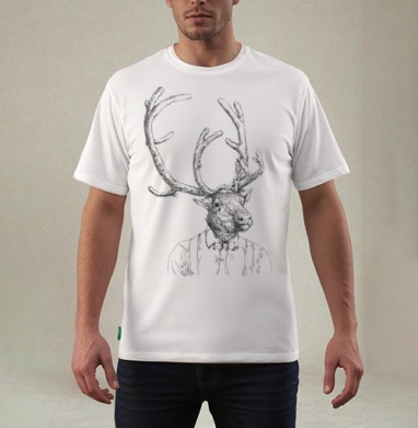 Hipster handdrawn deer / Хипстер олень нарисованный от руки - Магазин футболок orsinha - Дизайнерские принты