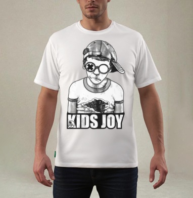 Стильный Монохромный Подросток В Очках KIDS JOY, Футболка мужская REGULAR белая