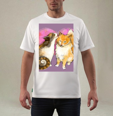 Кошачий поцелуй, Футболка мужская REGULAR белая