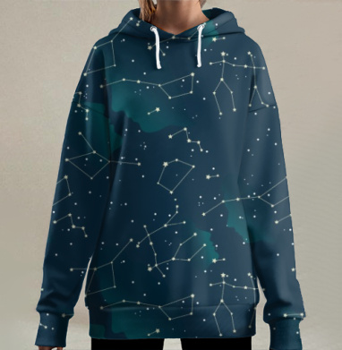 Космический поцелуй, Hoodie Long Oversize 3D