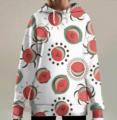 Кружащиеся круговые круги., Hoodie Long Oversize 3D