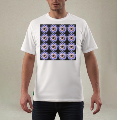 Lavender abstract pattern with stars / Абстрактный лавандовый паттерн в современном стиле, Футболка мужская REGULAR белая