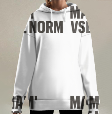Текстовое сообщение Мам Все Норм для эмоций, Hoodie Long Oversize 3D