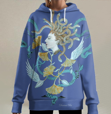 Медуза Горгона в стиле ар-нуво, Hoodie Long Oversize 3D